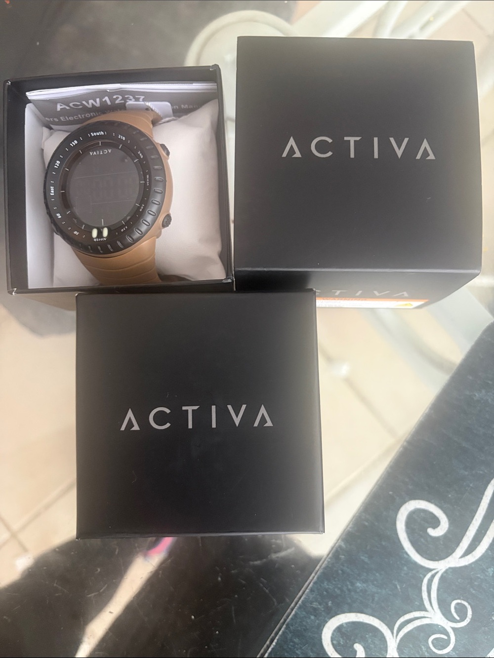 Active USA Digital Sport Watch in Brown and Black